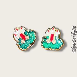 Bundle Sale 3 for $15 | Christmas Earrings | Festive Candle Design